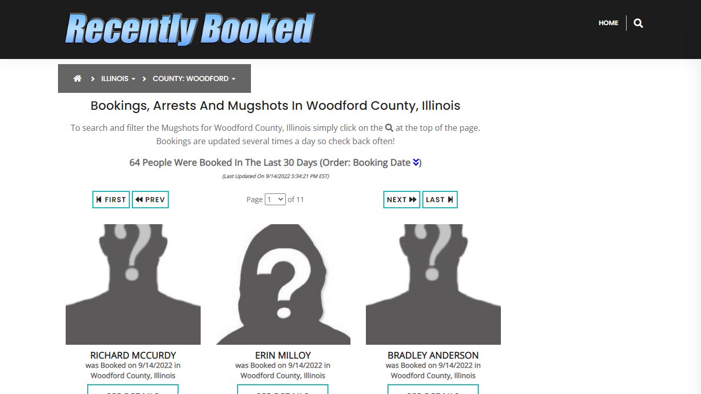 Recent bookings, Arrests, Mugshots in Woodford County, Illinois